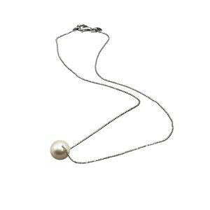 HONORA Pearl Necklace Single Sliding Pearl On Sterling Silver Chain 9-10mm 925 I